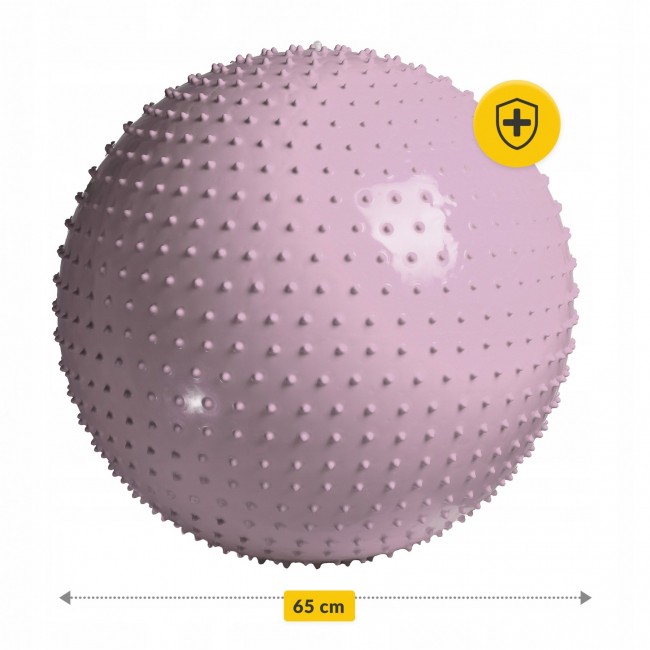 М'яч для фітнесу (фітбол) 4FIZJO 65 см масажний Anti-Burst Pink (P-5905973400220)
