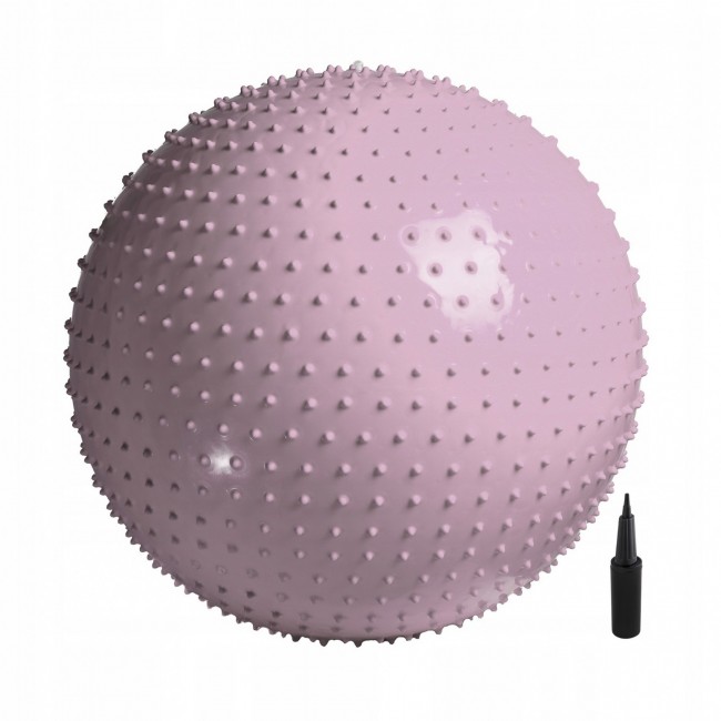 М'яч для фітнесу (фітбол) 4FIZJO 65 см масажний Anti-Burst Pink (P-5905973400220)