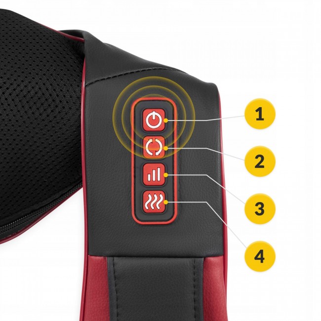 Накидка-масажер 4FIZJO Shiatsu Pro+ для шиї та спини Black/Red (P-5907739319074)