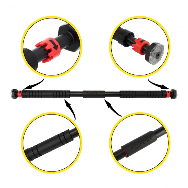 Турнік розсувний Cornix 100-150 см XR-0282 Black/Red