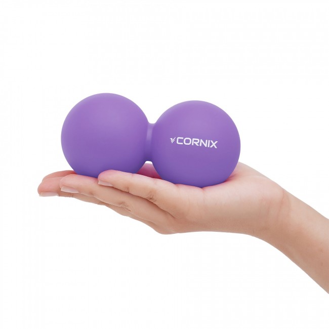 Масажний м'яч Cornix Lacrosse DuoBall 6.3 x 12.6 см XR-0114 Purple