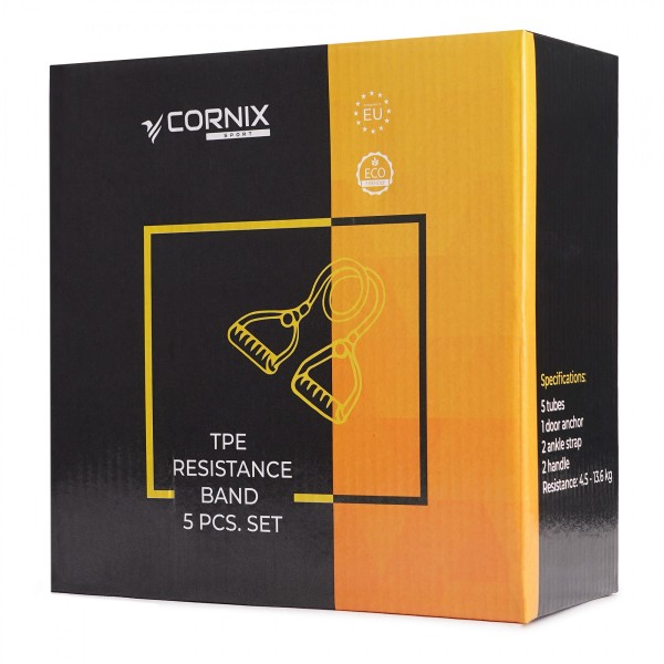 Набор трубчатых эспандеров Cornix 5 шт 4.5-13.6 кг XR-0051