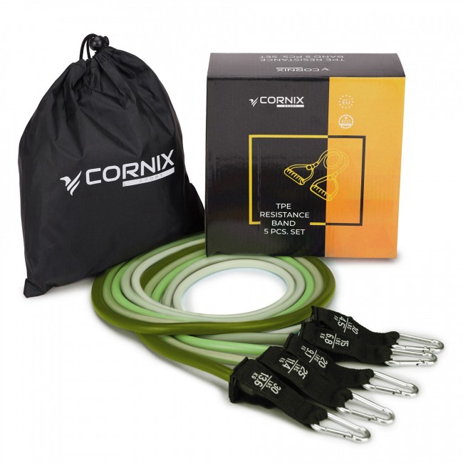 Набор трубчатых эспандеров Cornix 5 шт 4.5-13.6 кг XR-0255
