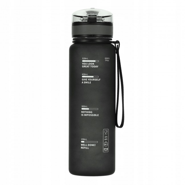 Бутылка для воды спортивная 4FIZJO 650 мл Black (P-5905973403733)