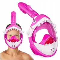 Маска для снорклинга TSUNAMI Shark полнолицевая, детская Pink (P-5905973405430)