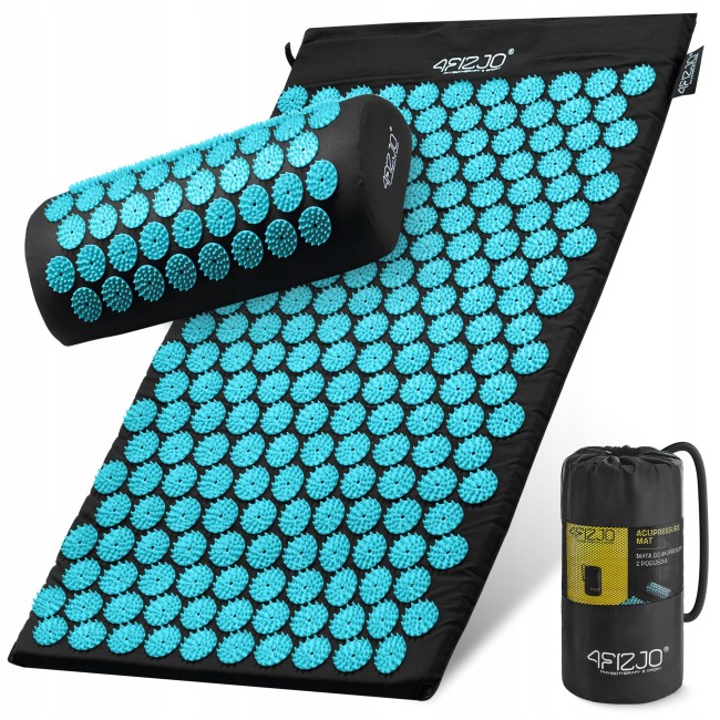 Коврик акупунктурный с валиком 4FIZJO Classic Mat Аппликатор Кузнецова Black/Blue (P-5905973402385)
