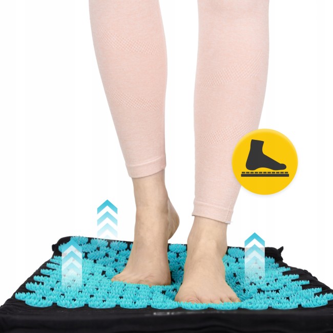 Коврик акупунктурный с валиком 4FIZJO Classic Mat Аппликатор Кузнецова Black/Blue (P-5905973402385)