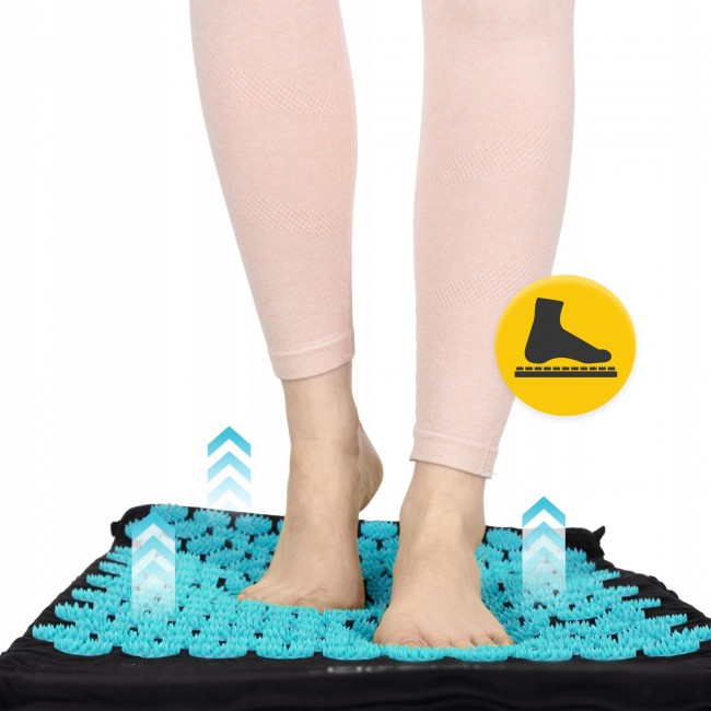 Коврик акупунктурный с валиком 4FIZJO Classic Mat Аппликатор Кузнецова Black/Blue (P-5905973402385)