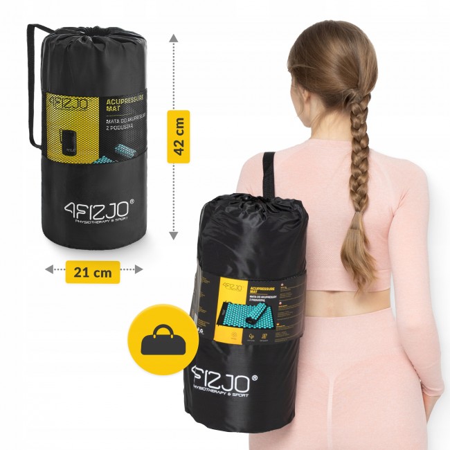 Коврик акупунктурный с валиком 4FIZJO Classic Mat Аппликатор Кузнецова Black/Blue (P-5905973402385)
