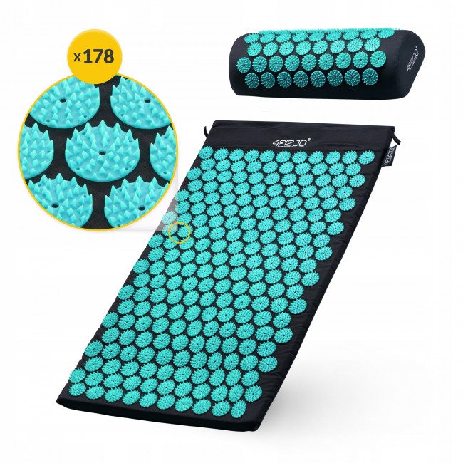 Коврик акупунктурный с валиком 4FIZJO Classic Mat Аппликатор Кузнецова Black/Blue (P-5905973402385)