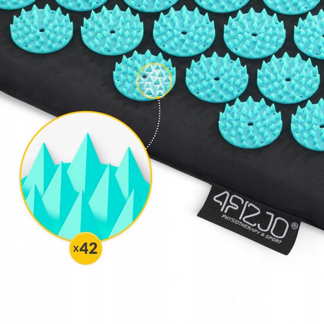 Коврик акупунктурный с валиком 4FIZJO Classic Mat Аппликатор Кузнецова Black/Blue (P-5905973402385)