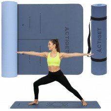 Коврик спортивный Actiget TPE 183 x 61 x 0.6 см для йоги и фитнеса ACT0021 Blue/Sky Blue