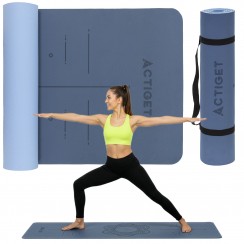 Килимок спортивний Actiget TPE 183 x 61 x 0.6 см для йоги та фітнесу ACT0021 Blue/Sky Blue