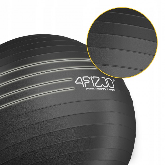 Мяч для фитнеса (фитбол) 4FIZJO 75 см Anti-Burst Black (P-5907739316370)