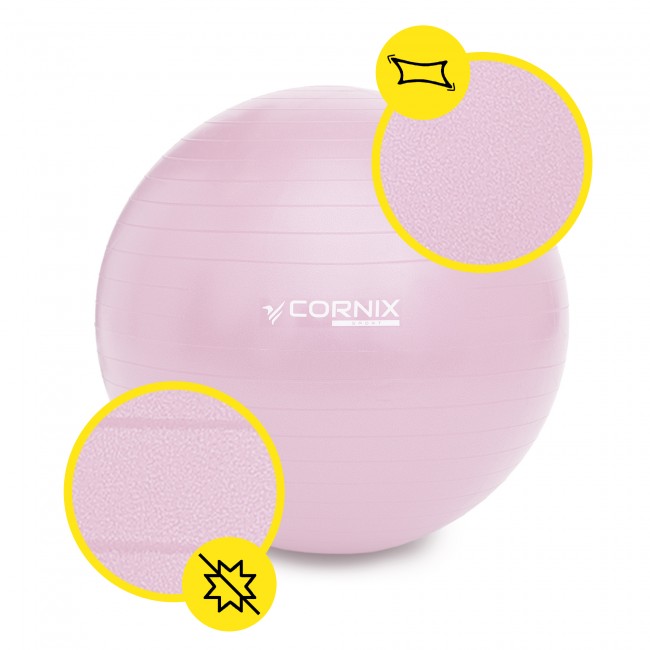 Мяч для фитнеса (фитбол) Cornix 85 см Anti-Burst XR-0370 Light Pink