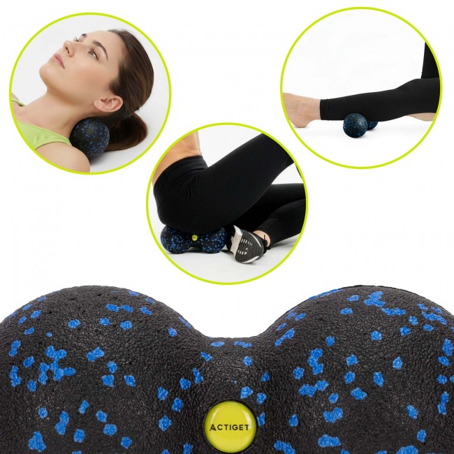 Массажный мяч двойной Actiget EPP 8 x 16 см ACT0097 Black/Blue