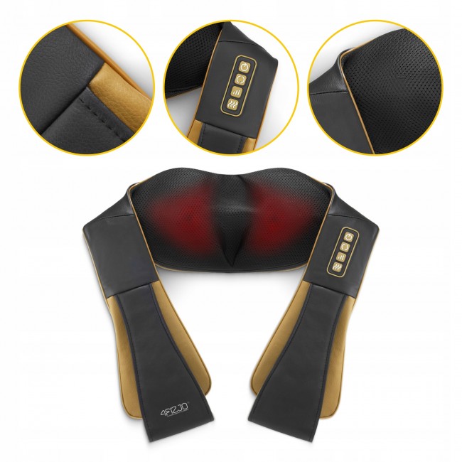 Накидка-массажер 4FIZJO Shiatsu Pro+ для шеи и спины Black/Gold (P-5907739312358)