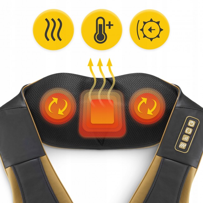 Накидка-массажер 4FIZJO Shiatsu Pro+ для шеи и спины Black/Gold (P-5907739312358)