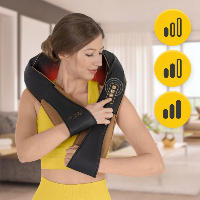 Накидка-массажер 4FIZJO Shiatsu Pro+ для шеи и спины Black/Gold (P-5907739312358)