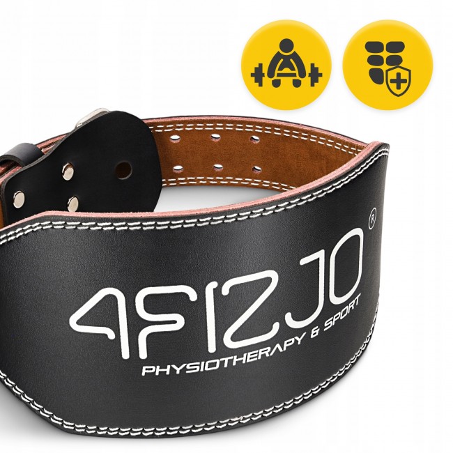 Пояс для тяжелой атлетики 4FIZJO кожаный Size L Black (P-5905973404310)