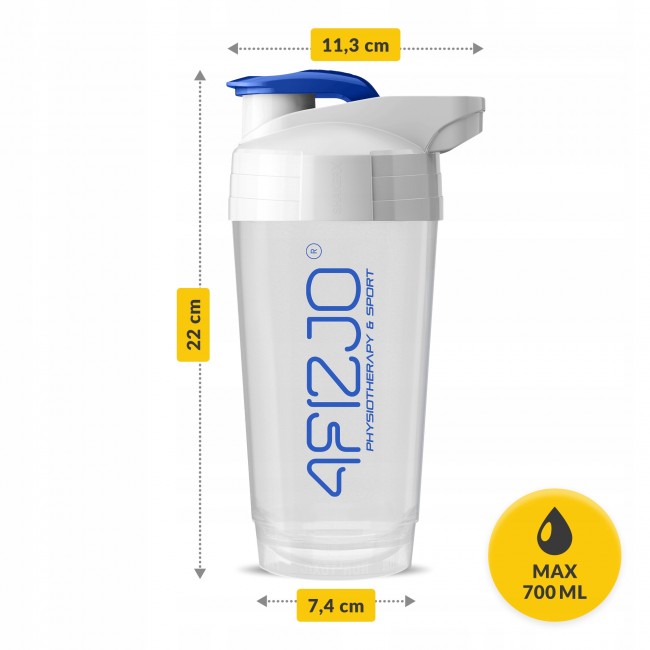 Шейкер спортивный 4FIZJO Ultra 700 мл White/Blue (P-5905973407076)