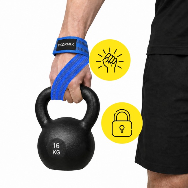 лямки атлетичні для тяги Cornix Lifting Straps XR-0506 Blue