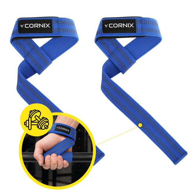 лямки атлетичні для тяги Cornix Lifting Straps XR-0506 Blue