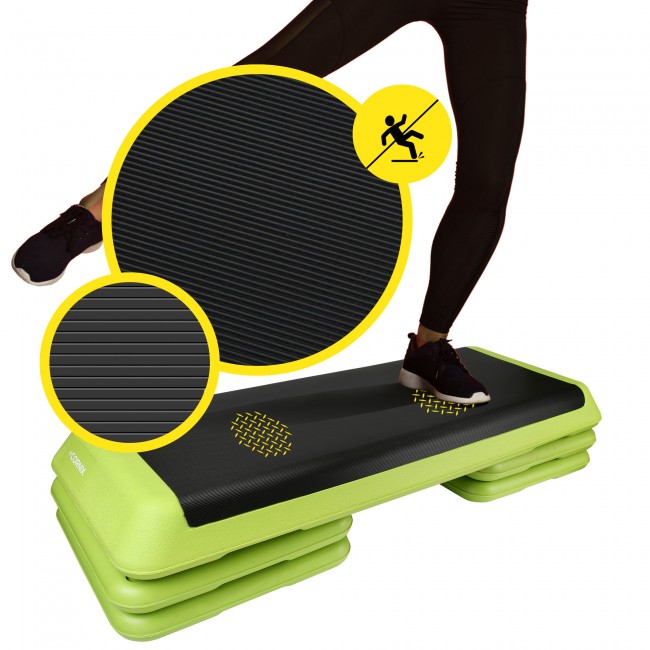 Степ-платформа 3-ступінчаста Cornix Pro 109 х 41 х 10-20 см XR-0401 Green/Black