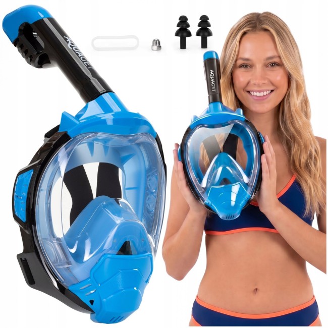 Маска для сноркелинга Aquaget полнолицевая Size L/XL AQ0001 Blue/Black