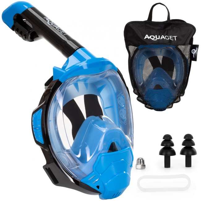Маска для сноркелинга Aquaget полнолицевая Size L/XL AQ0001 Blue/Black