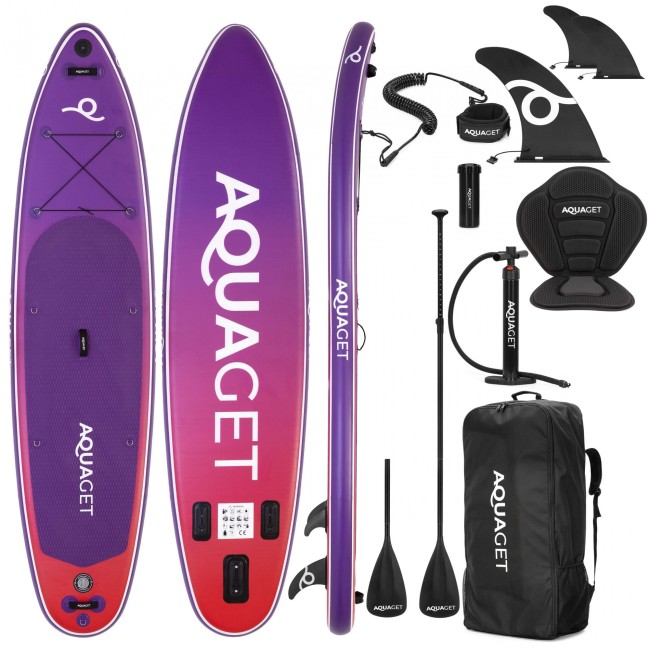 Надувная SUP доска (САП борд) Aquaget 350 см с веслом AQ0043 Violet/Red
