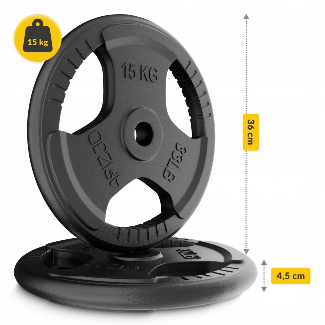 Диск металлический 4FIZJO 2 x 15 кг 26 мм Black (P-5905973401371)