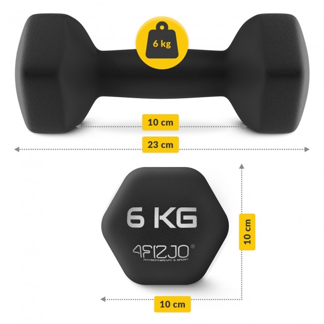 Гантели для фитнеса виниловые 4FIZJO Classic 2 x 6 кг (P-5905973403191)