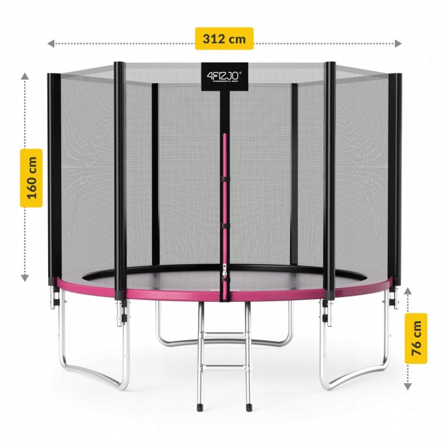 Батут із внутрішньою сіткою 4FIZJO Classic 10FT 312 см Black/Pink (P-5907739314567)