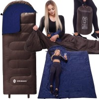 Спальний мішок (спальник) Springos 2 в 1 CS0121 0 ...+8 °C R Brown/Navy Blue