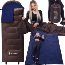 Спальный мешок (спальник) Springos 2 в 1 CS0121 0 ...+8 °C R Brown/Navy Blue