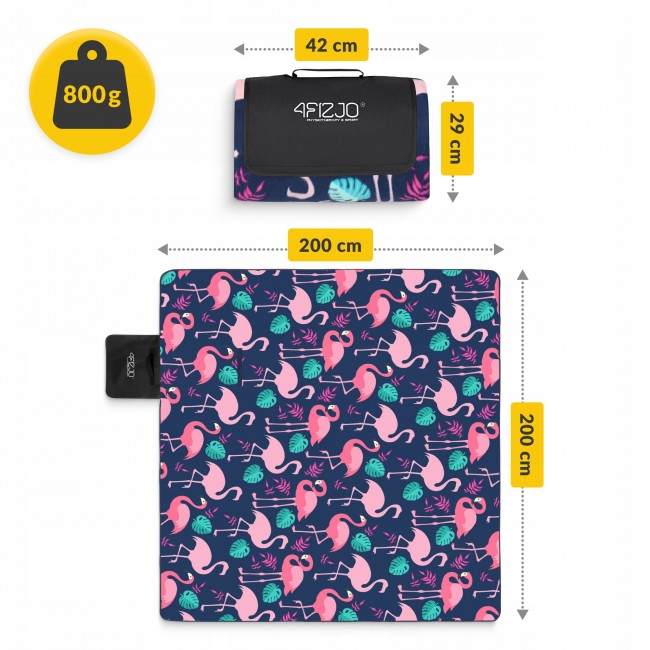 Килимок для пікніка та кемпінгу 4FIZJO 200 x 200 см складаний (P-5905973405683)