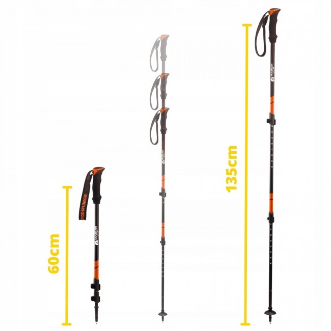Трекінгові палиці Mountain Goat Peak+ 60-135 см Black/Orange (P-5907739318275)