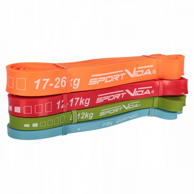 Эспандер-петля SportVida Power Band 4 шт 0-26 кг (резина для фитнеса и спорта) SV-HK0341