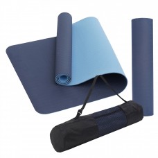Коврик (мат) спортивный SportVida TPE 183 x 61 x 1 см для йоги и фитнеса SV-EZ0063 Blue/Sky Blue
