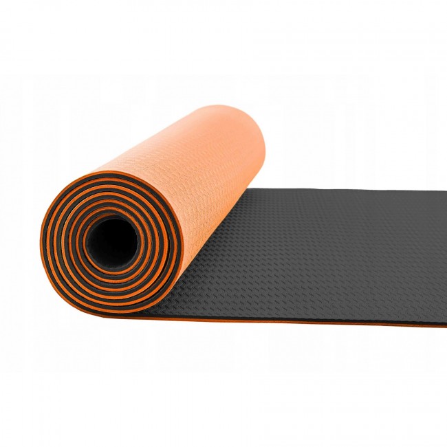 Килимок спортивний 4FIZJO TPE 4 мм для йоги 4FJ0337 Orange/Black