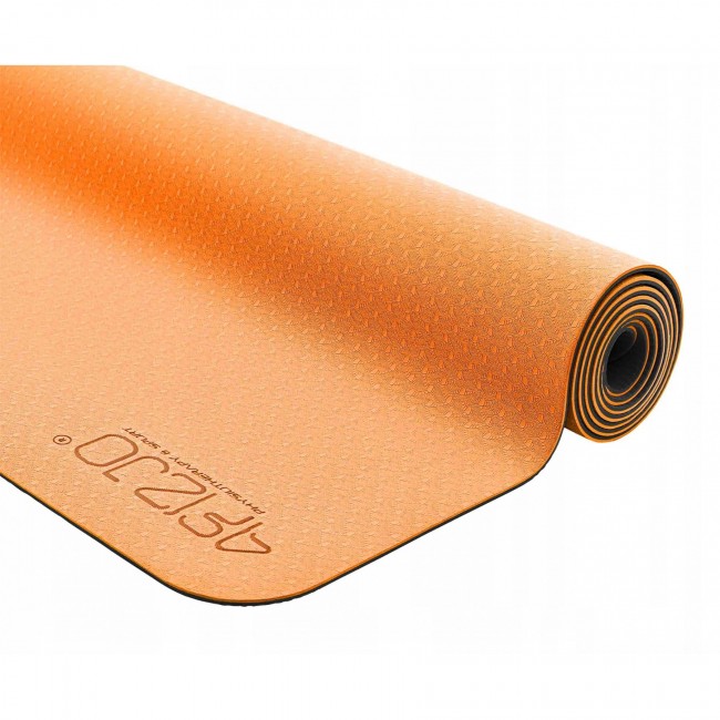 Килимок спортивний 4FIZJO TPE 4 мм для йоги 4FJ0337 Orange/Black