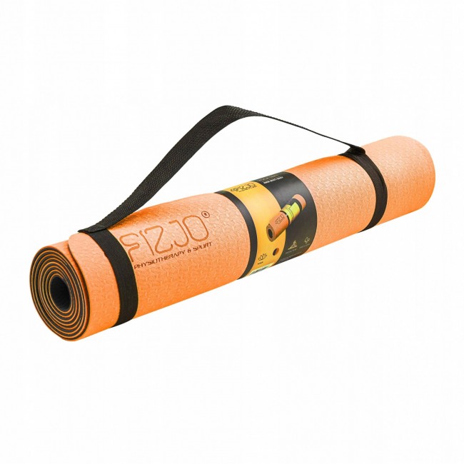 Килимок спортивний 4FIZJO TPE 4 мм для йоги 4FJ0337 Orange/Black
