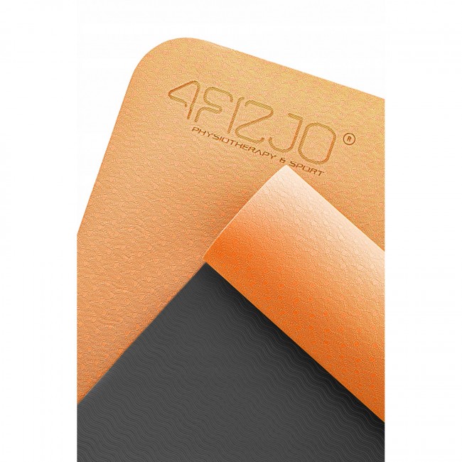 Килимок спортивний 4FIZJO TPE 4 мм для йоги 4FJ0337 Orange/Black