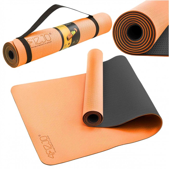Килимок спортивний 4FIZJO TPE 4 мм для йоги 4FJ0337 Orange/Black Килимок спортивний 4FIZJO TPE 4 мм для йоги 4FJ0337 Orange/Black