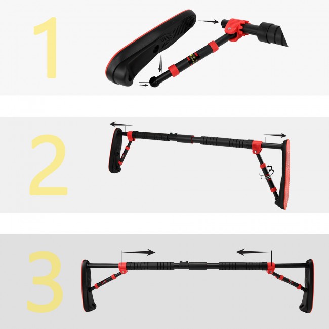 Турник раздвижной Cornix Elite 100-140 см XR-0291 Black/Red