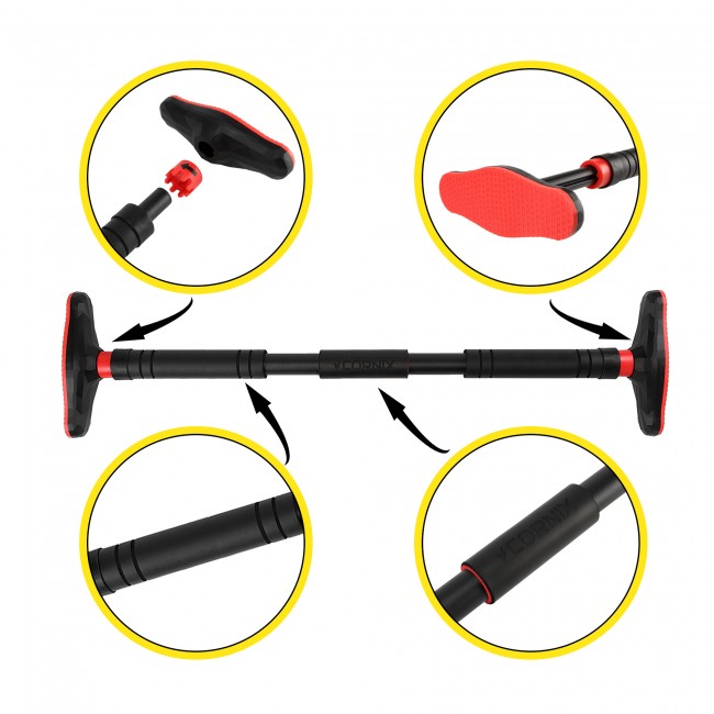 Турник раздвижной Cornix Pro 90-130 см XR-0284 Black/Red