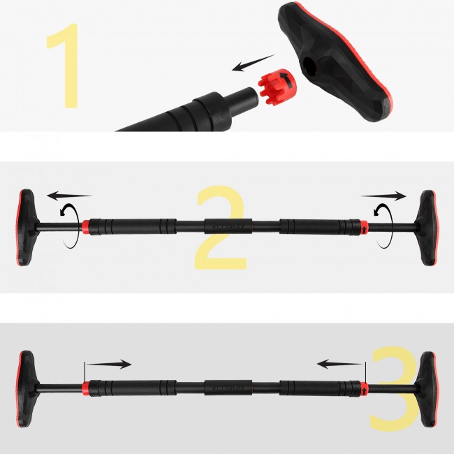 Турник раздвижной Cornix Pro 90-130 см XR-0284 Black/Red