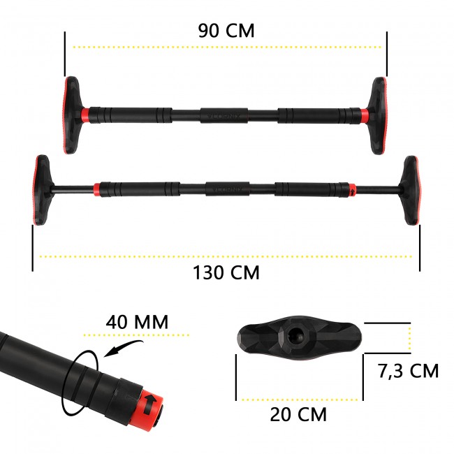 Турник раздвижной Cornix Pro 90-130 см XR-0284 Black/Red