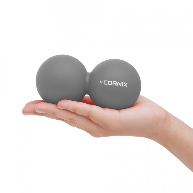 Массажный мяч Cornix Lacrosse DuoBall 6.3 x 12.6 см XR-0115 Grey